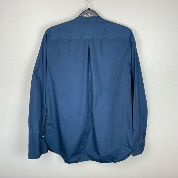 J. Crew Embellished Thomas Mason Tuxedo Shirt Navy 10 RARE - Picture 4 of 7